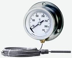 Capillary Thermometer, with Stainless Steel Case and Back Flange